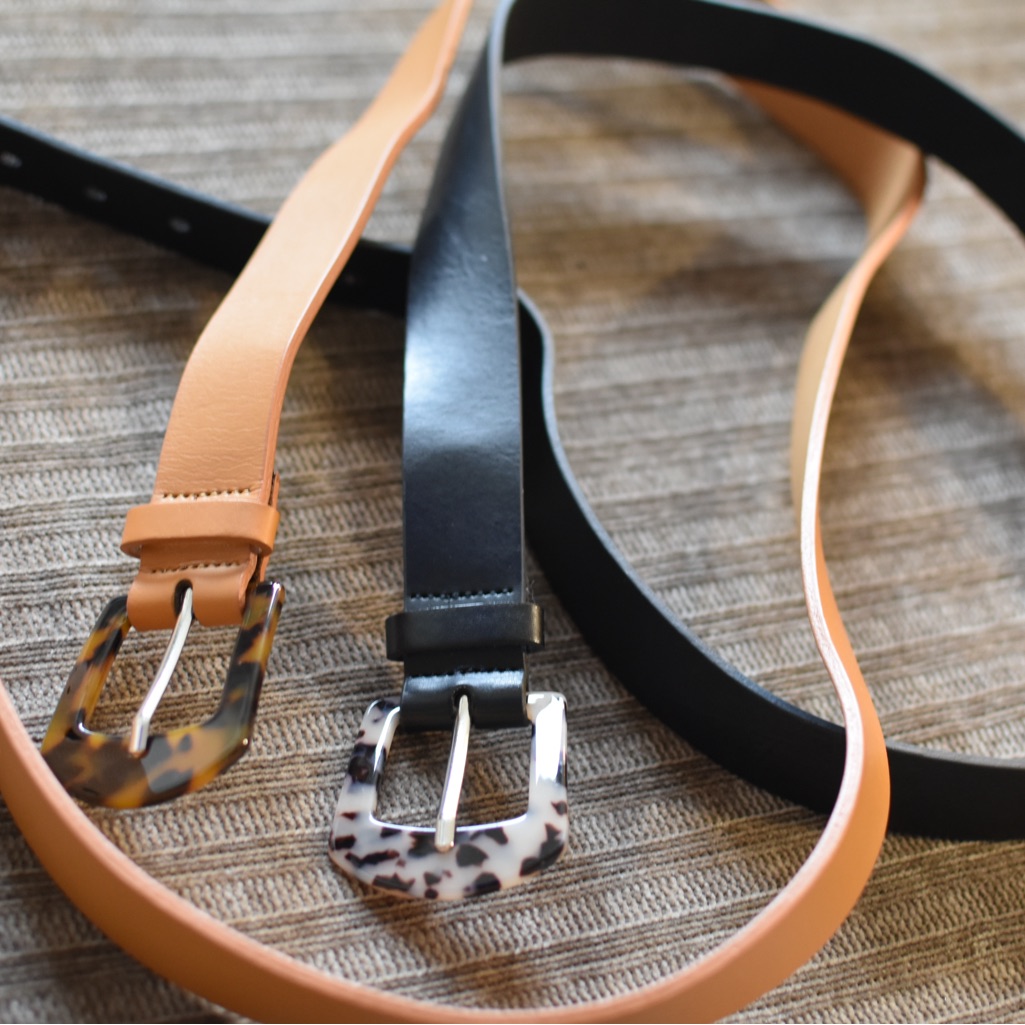 Elegant Black And Tan Belts With Tortoise Buckles